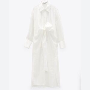ZARA Midi Tie Shirt Dress